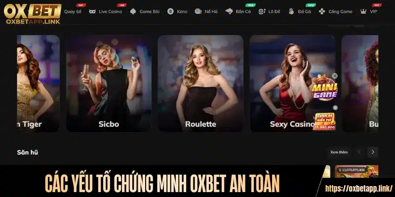 Các yếu tố chứng minh Oxbet là sân chơi an toàn