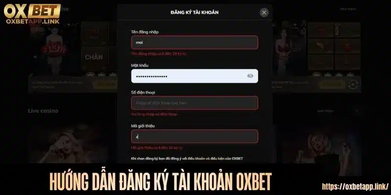 Hướng dẫn đăng ký Oxbet cụ thể cho tân thủ