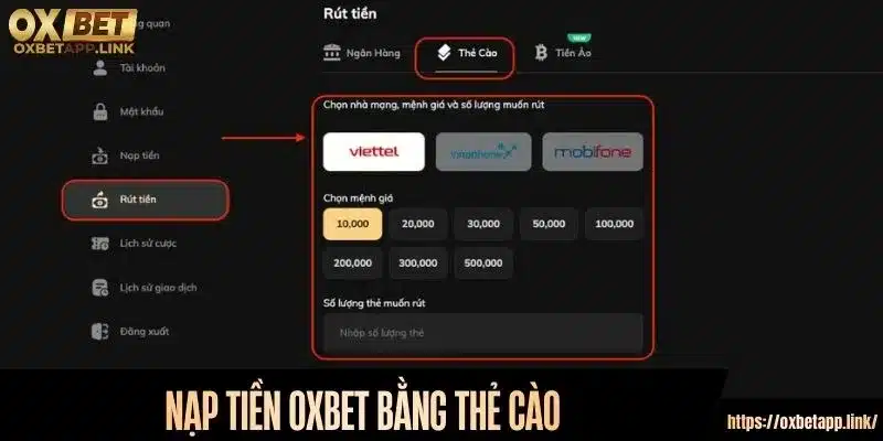Nạp bằng thẻ cào